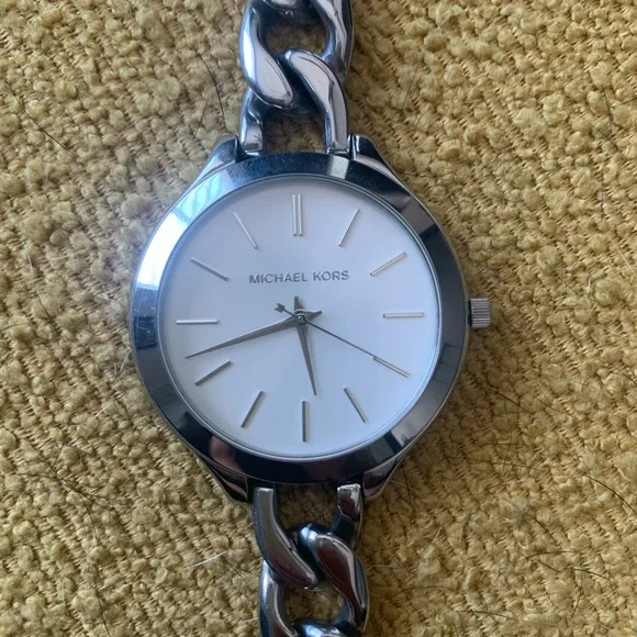 Michael Kors Slim Runway White Dial Stainless Steel Ladies Bracelet Watch MK3279 - Picture 3 of 9